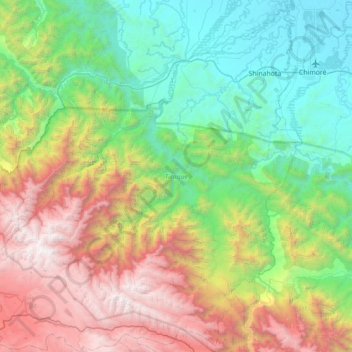 Mapa topográfico Tiraque, altitud, relieve