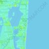 Mapa topográfico Sunny Isles Beach, altitud, relieve