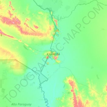 Mapa topográfico Corumbá, altitud, relieve