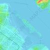 Mapa topográfico Coney Island, altitud, relieve