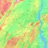 Mapa topográfico Orange County, altitud, relieve