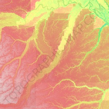Mapa topográfico Jutaí, altitud, relieve