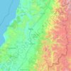 Mapa topográfico Región del Maule, altitud, relieve