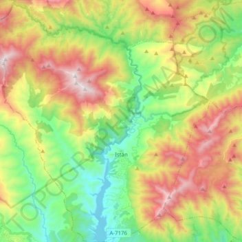Mapa topográfico Istán, altitud, relieve