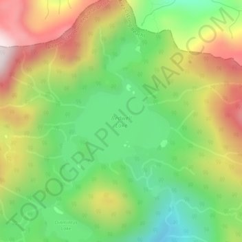 Mapa topográfico Bedwell Lake, altitud, relieve