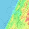 Mapa topográfico Asdod, altitud, relieve