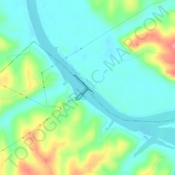 Mapa topográfico Cheatham Dam, altitud, relieve