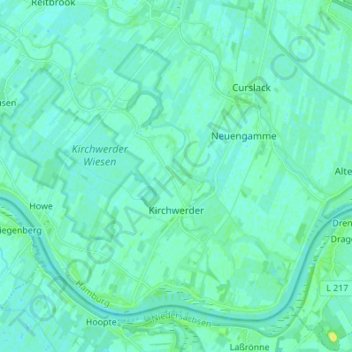 Mapa topográfico Kirchwerder, altitud, relieve