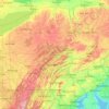 Mapa topográfico Pensilvania, altitud, relieve