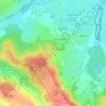 Mapa topográfico 95447, altitud, relieve