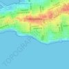Mapa topográfico Barrio Sur, altitud, relieve