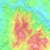 Mapa topográfico Cannock Chase National Landscape, altitud, relieve