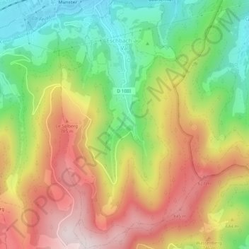 Mapa topográfico Eschbach-au-Val, altitud, relieve