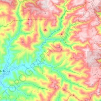Mapa topográfico Riozinho, altitud, relieve