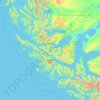 Mapa topográfico Provincia de Magallanes, altitud, relieve