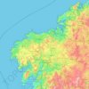 Mapa topográfico A Coruña, altitud, relieve
