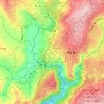 Mapa topográfico São Dinis, altitud, relieve