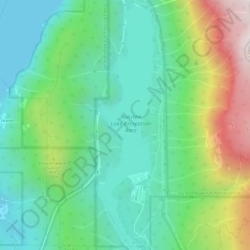 Mapa topográfico Buntzen Lake, altitud, relieve