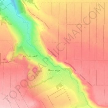 Mapa topográfico Пелагиада, altitud, relieve