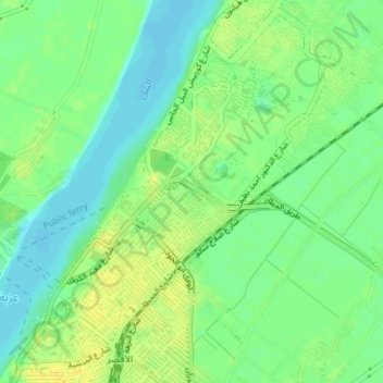 Mapa topográfico الكرنك القديم, altitud, relieve