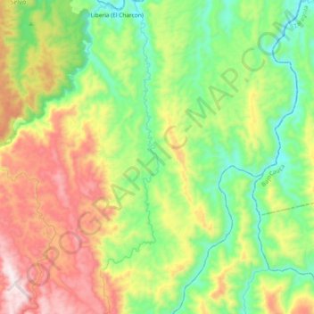 Mapa topográfico Río Tenche, altitud, relieve
