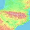 Mapa topográfico Pirineos, altitud, relieve
