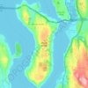 Mapa topográfico Mercer Island, altitud, relieve