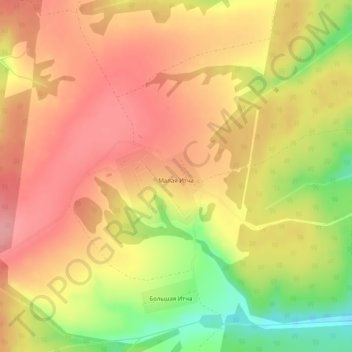 Mapa topográfico Малая Итча, altitud, relieve