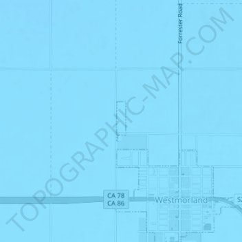 Mapa topográfico Westmorland, altitud, relieve