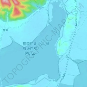 Mapa topográfico 枫沙湖, altitud, relieve