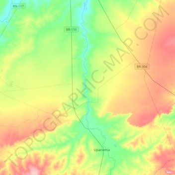 Mapa topográfico Rio do Carmo, altitud, relieve