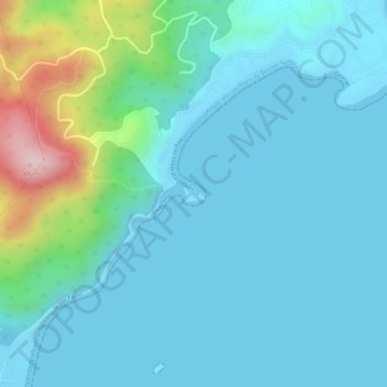 Mapa topográfico Ilhote Praia Grande, altitud, relieve