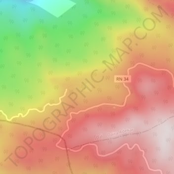 Mapa topográfico Lac Noir, altitud, relieve