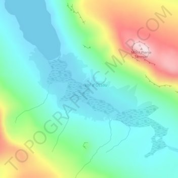 Mapa topográfico Gave d'Ossau, altitud, relieve