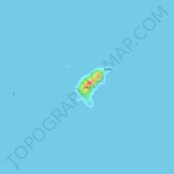 Mapa topográfico 赤灘島, altitud, relieve