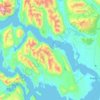 Mapa topográfico Seno Última Esperanza, altitud, relieve