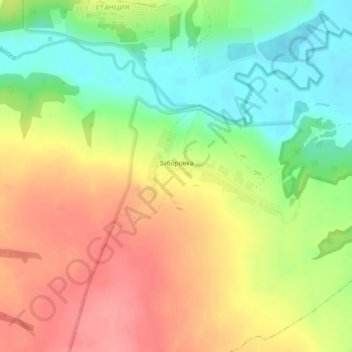 Mapa topográfico Заборовка, altitud, relieve