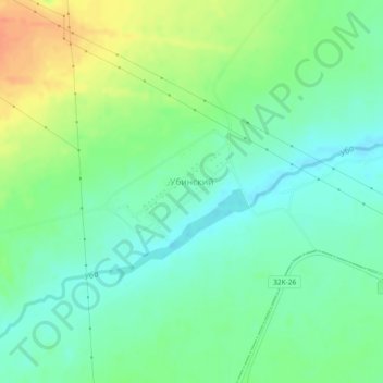 Mapa topográfico Убинский, altitud, relieve