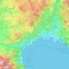 Mapa topográfico Languedoc-Rosellón, altitud, relieve