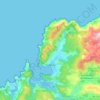 Mapa topográfico Cedeira, altitud, relieve