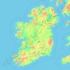 Mapa topográfico Ireland, altitud, relieve