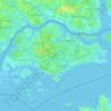 Mapa topográfico Singapore, altitud, relieve