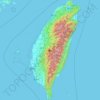 Mapa topográfico Isla de Taiwán, altitud, relieve