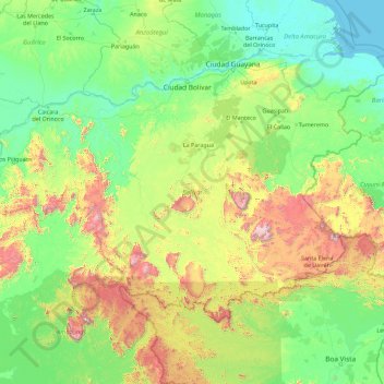 Mapa Topografico Bolivar Altitud Relieve