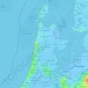 Mapa topográfico Holanda Septentrional, altitud, relieve
